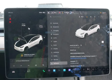 2021 Tesla Model 3 Standard Range Plus Rear-Wheel Drive из США, поврежденный, VIN 5YJ3E1EA3MF870838